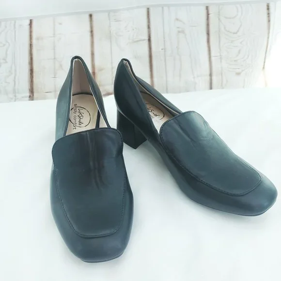 Life Stride | Shoes | Lifestride Womens Black Faux Leather Slip On Block  Heel Loafer Shoes Size 7 | Poshmark